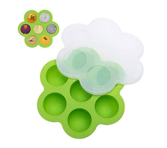 beicemania® Baby Food Freezer Trays Food Moulds Cooking Moulds Food Grade Silicone Mould For Instant Pot With Lid, Green