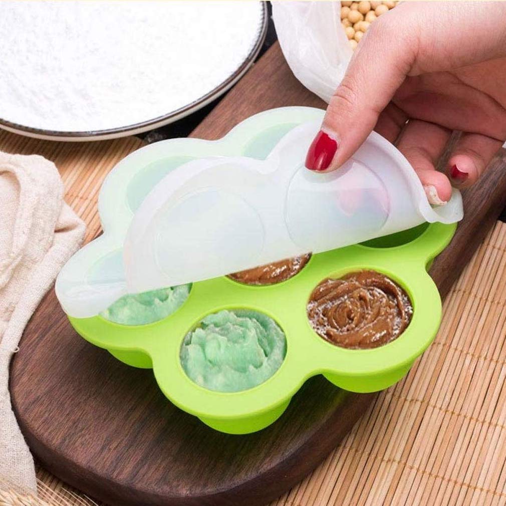 beicemania® Baby Food Freezer Trays Food Moulds Cooking Moulds Food Grade Silicone Mould For Instant Pot With Lid, Green