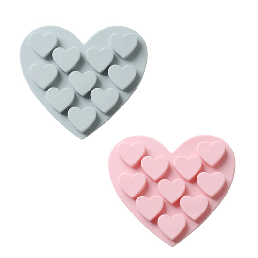 beicemania® Silicone ice Cube Tray 2-Piece Set 10 cube Chocolate mold Heart