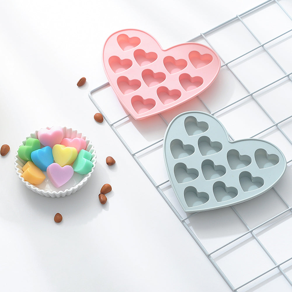 beicemania® Silicone ice Cube Tray 2-Piece Set 10 cube Chocolate mold Heart