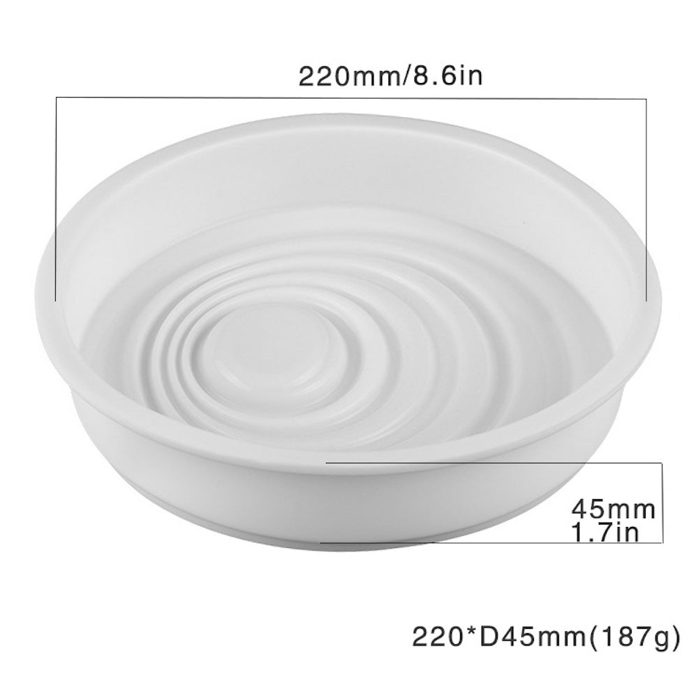 beicemania® Large Cake tin 8inch Round Cake tin 3D Cake tins Mousse Cake molds Silicone White Swirl