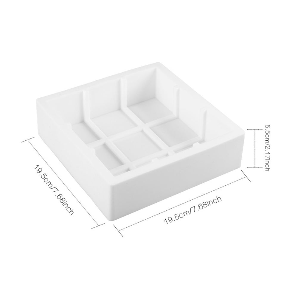 beicemania® Large Cake tin 8inch Square Cake tin 3D Cake tins Mousse Cake Moulds Silicone White 9 Grid