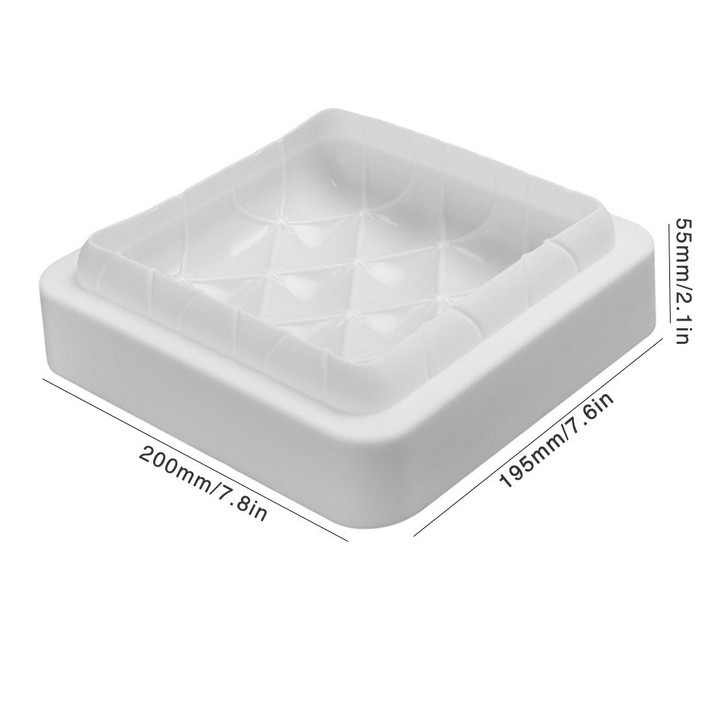 beicemania® Large Cake tin 8inch Square Cake tin 3D Cake tins Mousse Cake molds Silicone White Pillow Stripe