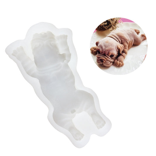 beicemania® Medium Cake tins Dog Cake tin 3D Cake tins Mousse Cake molds Silicone White Pets Cake tin Bulldog