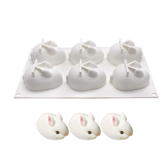 beicemania® Medium Cake tins Rabbit Cake tin 3D Cake tins Mousse Cake molds Silicone White Pets Cake tin Bunny