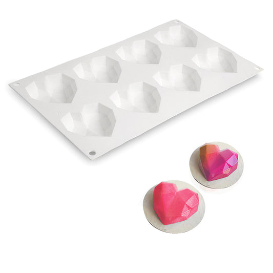 beicemania® Small Cake tin Heart Shaped Chocolate mold Cake tin 3D Cake tins Mousse Cake molds Silicone White Diamond Heart Cake tin