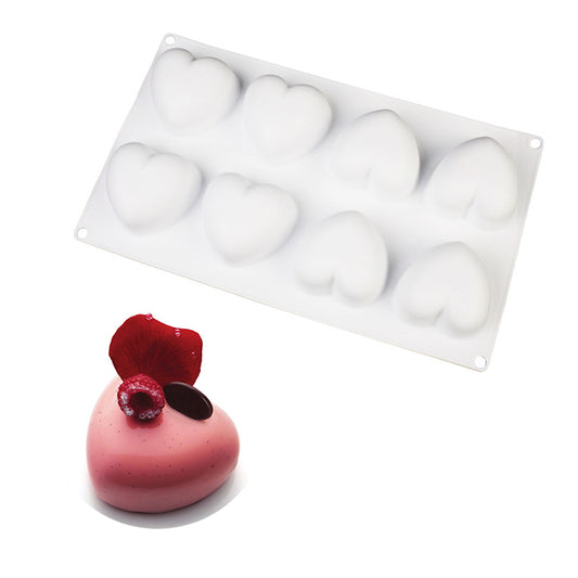 beicemania® Small Cake tin Heart Shaped Chocolate mold Cake tin 3D Cake tins Mousse Cake molds Silicone White Heart Cake tin