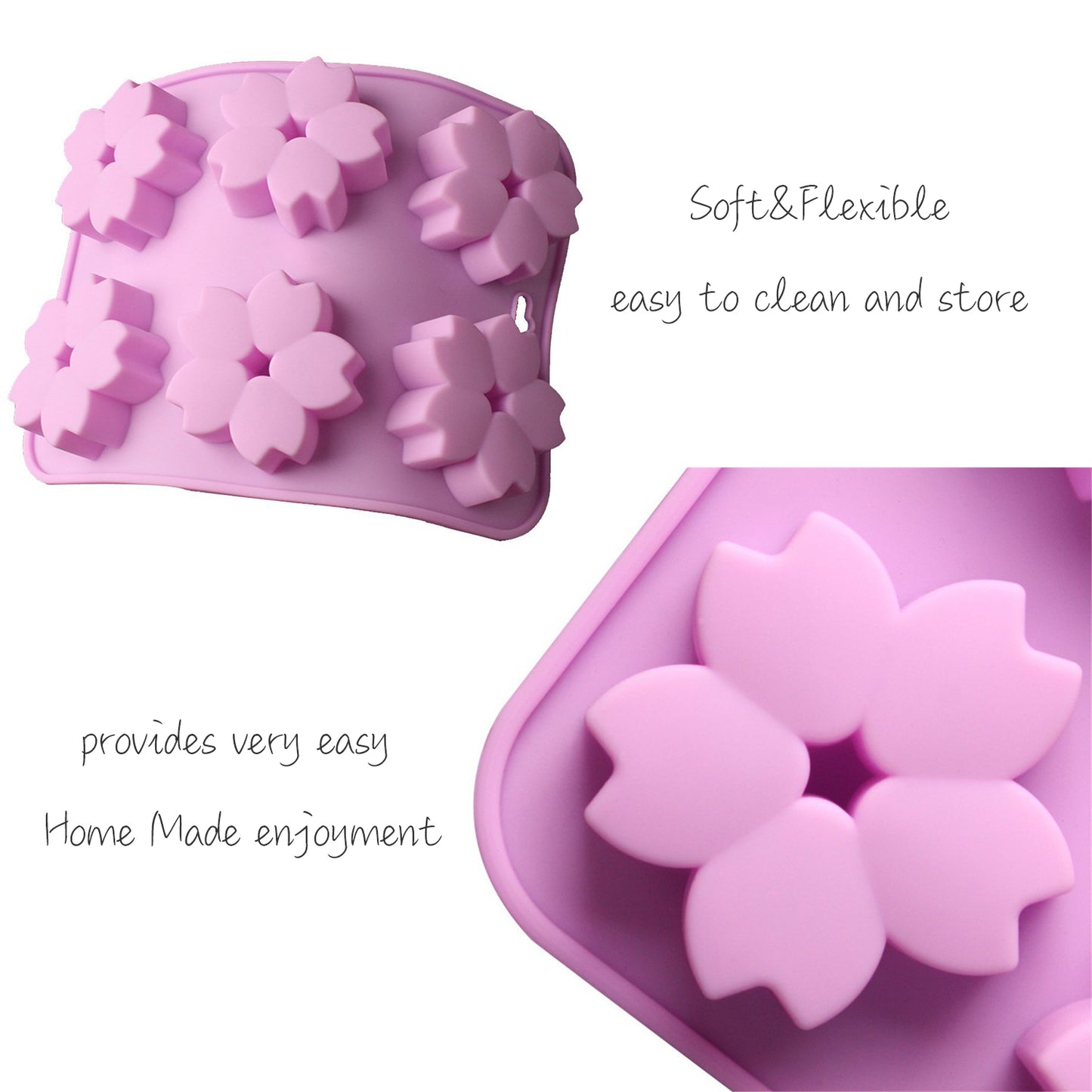 beicemania® Soap Moulds Silicone Flower Soap Mould for 6cm Cherry Blossom Sakura PinkSSC001PKCHL001