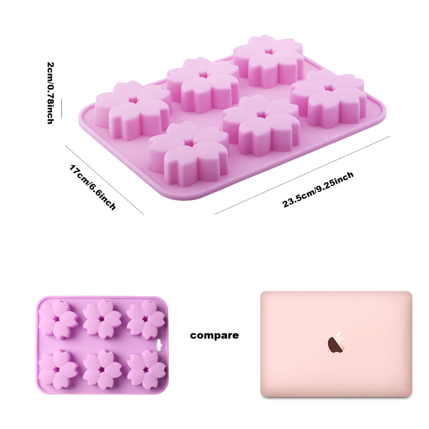 beicemania® Soap Moulds Silicone Flower Soap Mould for 6cm Cherry Blossom Sakura PinkSSC001PKCHL001